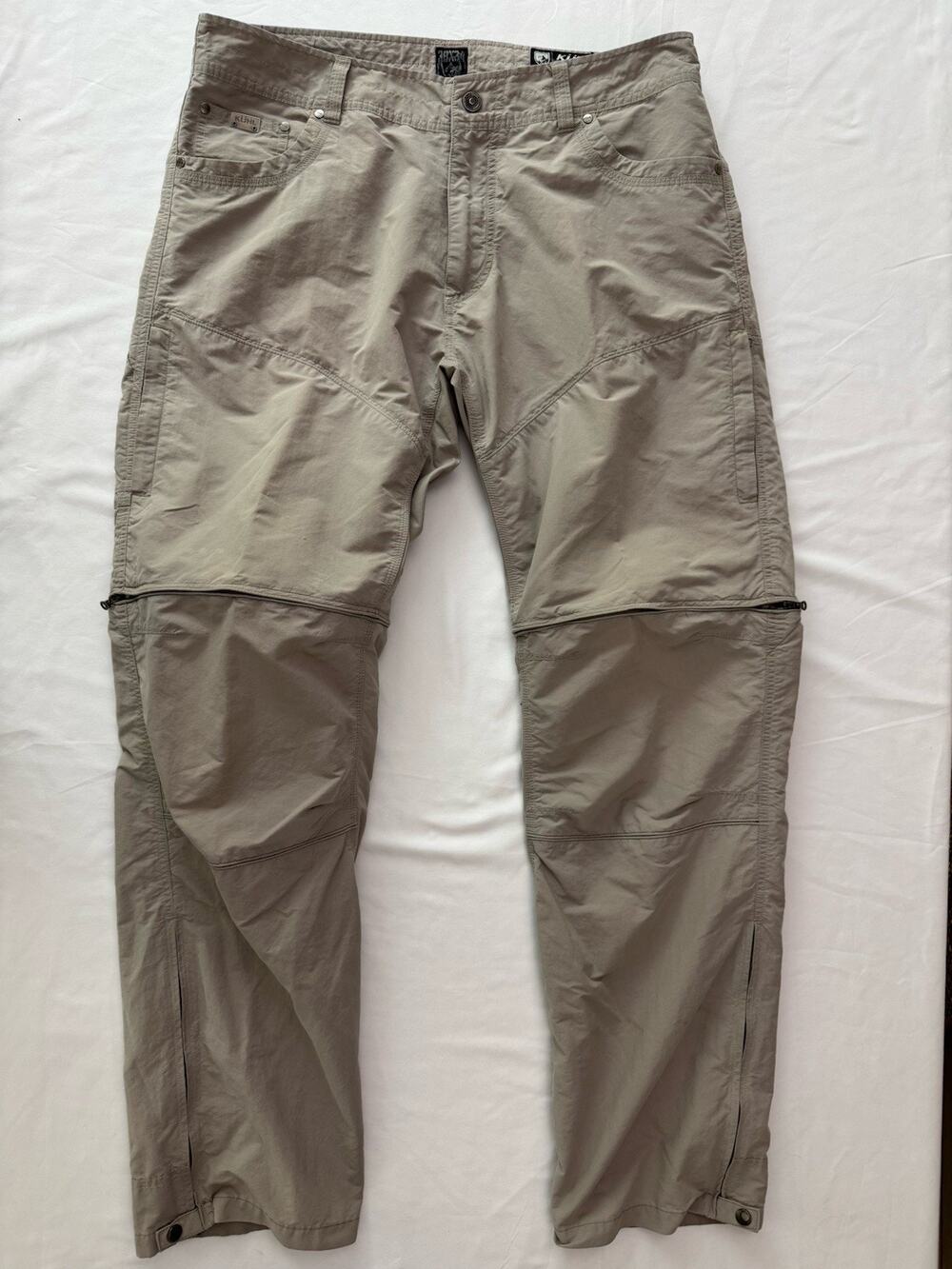 Kuhl Liberator Convertible Stealth Pants Mens 38x34 Khaki Hiking Zip Off Cargo